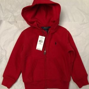 NWT Red Polo Sweatshirt with Zipper Boys 3/3T